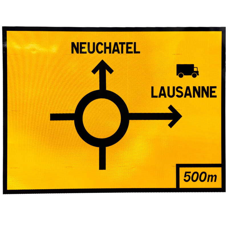 Panneau de déviation KD42d | Panneau deviation avec mention de la ville | WP Signalisation | Panneau de chantier et travaux
