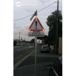 Panneau  Attention LEDS traversantes avec personnalisation SORTIE GENDARMERIE l WP Signalisation