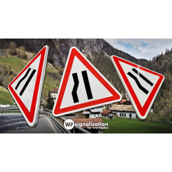 Panneau A3B chaussée rétrécie par la gauche | Rotation du panneau de signalisation