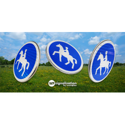 Panneau B22C - Chemin réservé aux cavaliers | Rotation du panneau cavalier par WP Signalisation