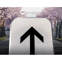 Panonceau prescriptions stationnement et arrêt M8c | Zoom sur le film prismatique NF et CE | WP Signalisation