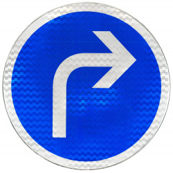 Panneau d'obligation direction à droite B21C1 | Panneau B21C directionnel | WPSignalisation