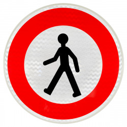 Panneau d'interdiction accès interdit aux piétons B9A | Panneau B9A | WP Signalisation