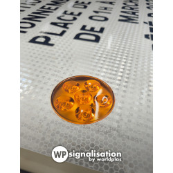 Panneau lumineux LEDS traversantes personnalisable avec flash, mention et pictogramme l WP Signalisation