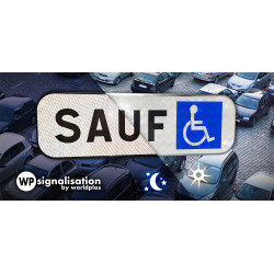 Film prismatique du panonceau M6h - Panonceau Interdit sauf PMR | Parking pour personne à handicap | WPSignalisation