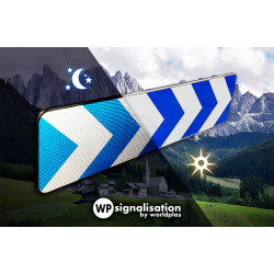 Balises et Balisettes de signalisation des virages J4 - 4 | Film prismatique retro réflexion du panneau J4