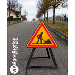 Panneau de danger temporaire AK5 de derrière  I Travaux et chantiers à signaler | WP Signalisation