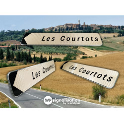 Panneau directionnel de position lieux-dits D29b1 | Texte et couleur personnalisées