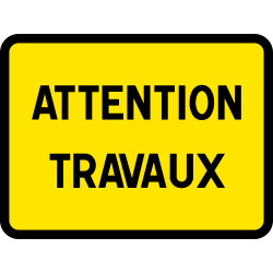 Panneau indication temporaire attention travaux KC122P | Chantier | WP Signalisation