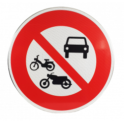 Panneau d'interdiction accès interdit à tous les véhicules à moteur B7B | WP Signalisation