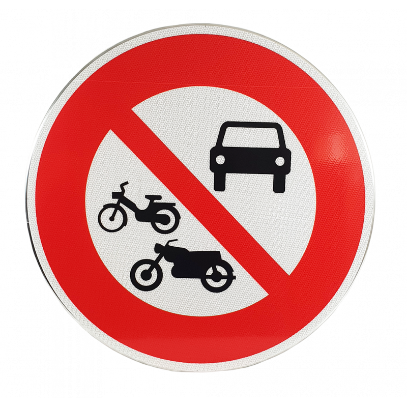 Panneau d'interdiction accès interdit à tous les véhicules à moteur B7B | WP Signalisation