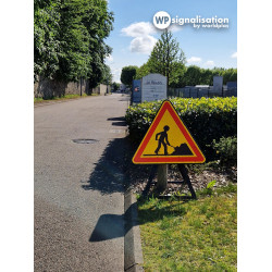 Panneau de danger temporaire AK5 de derrière  I Travaux et chantiers à signaler | WP Signalisation