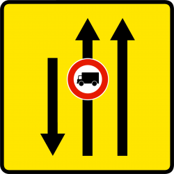 Panneau voirie temporaire affectation de voies KD9-2