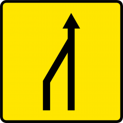 Panneau voirie temporaire réduction du nombre des voies KD10a-1 | WP Signalisation