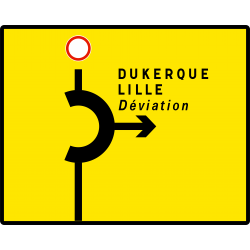 Panneau voirie temporaire présignalisation de déviation KD42b | WP Signalisation | Panneau KD42 personnalisable