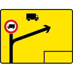 Panneau voirie temporaire présignalisation de déviation KD42d | WP Signalisation | Panneau de chantier et travaux