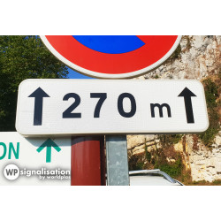 Panonceau indique la longueur M2 | Texte personnalisable l WP Signalisation