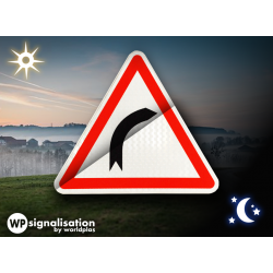 Panneau de danger virage à droite A1A |  A1A | WP Signalisation