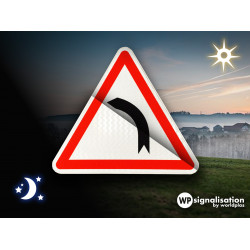 Panneau de danger Virage à gauche A1B l WP Signalisation
