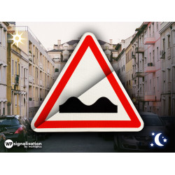 Panneau de danger cassis ou dos-dâne A2A | WP Signalisation