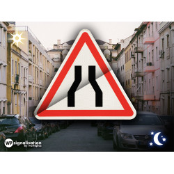 Face du panneau A3 I Panneau chaussée rétrécie I WP Signalisation