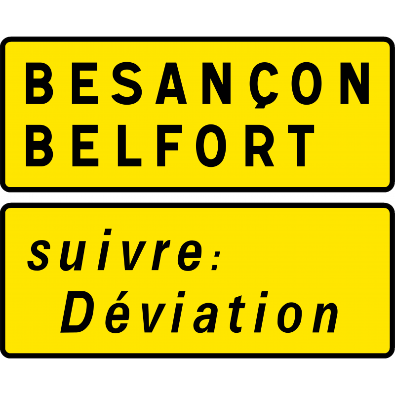 Paneau voierie temporaire signalisation complémentaire d'un itinéraire de déviation KD79b
