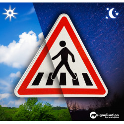Face avant du panneau de signalisation A13B - Panneau passage pour piétons I WP Signalisation