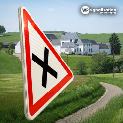 Panneau intersection de voie AB1 , priorité a droite | WP Signalisation Made in France
