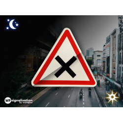 Panneau intersection de voie AB1 , priorité a droite | WP Signalisation Made in France