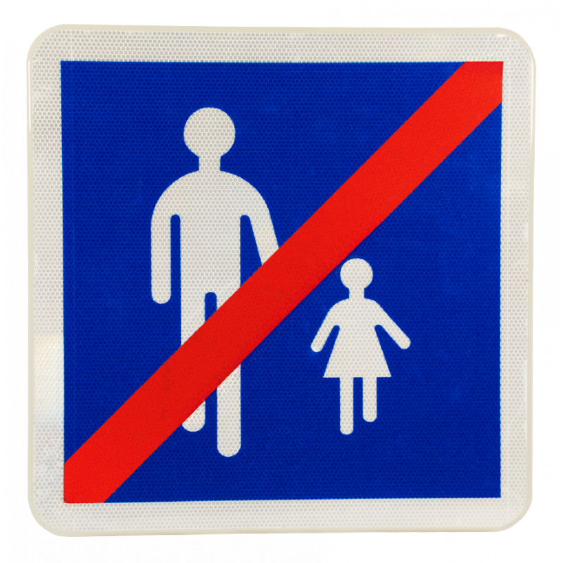 Panneau zone circulation sortie d'aire piétonne B55 l WP Signalisation