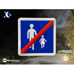 Panneau zone circulation sortie d'aire piétonne B55 l WP Signalisation