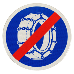 Panneau d'obligation fin d'obligation de l'usage des chaînes à neige B44 l WP Signalisation