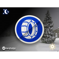 Panneau d'obligation chaînes à neige obligatoires B26 |Produit made-in-France l WP Signalisation