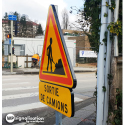 Panneau de danger temporaire AK5 I Travaux et chantiers à signaler | WP Signalisation