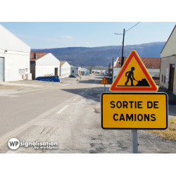 Panneau de danger temporaire AK5 de face I Travaux | WP Signalisation