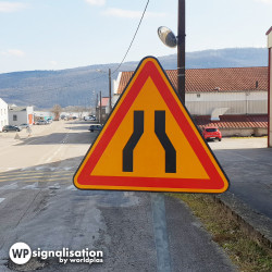 Panneau de danger chaussée rétrécie AK3 | Travaux et chantiers | WP Signalisation