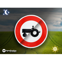 Panneau d'interdiction accès interdit aux véhicules agricoles à moteur B9D l WP Signalisation