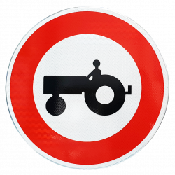 Panneau d'interdiction accès interdit aux véhicules agricoles à moteur B9D l WP Signalisation