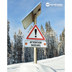 Panneau de danger autres dangers skieurs A14  l WP Signalisation