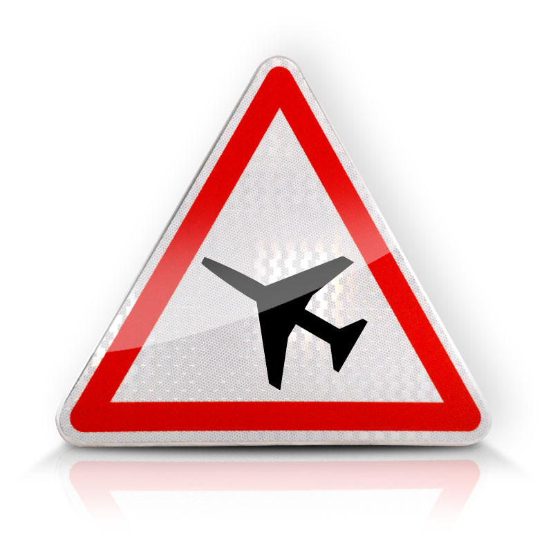 Panneau de danger traversée d'une aire de danger aérien A23 | WP Signalisation