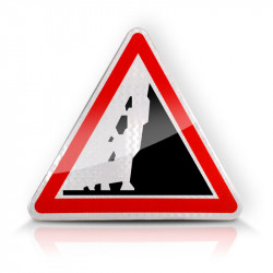 Panneau de danger risque de chute de pierres A19 | Avalanche | Eboulement