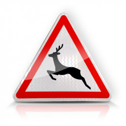 Panneau de danger passage d'animaux sauvages A15B | WPSignalisation