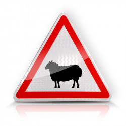 Face avant du panneau de signalisation A15A1 I Passage d'animaux domestiques I WP Signalisation