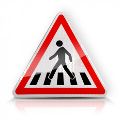 Face avant du panneau de signalisation A13B - Panneau passage pour piétons I WP Signalisation