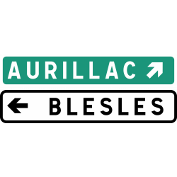 Panneau directionnel présignalisation courante des carrefours D43a