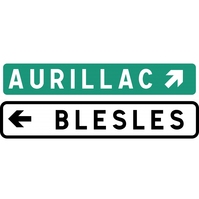 Panneau directionnel présignalisation courante des carrefours D43a