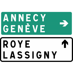 Panneau directionnel présignalisation courante des carrefours D43b