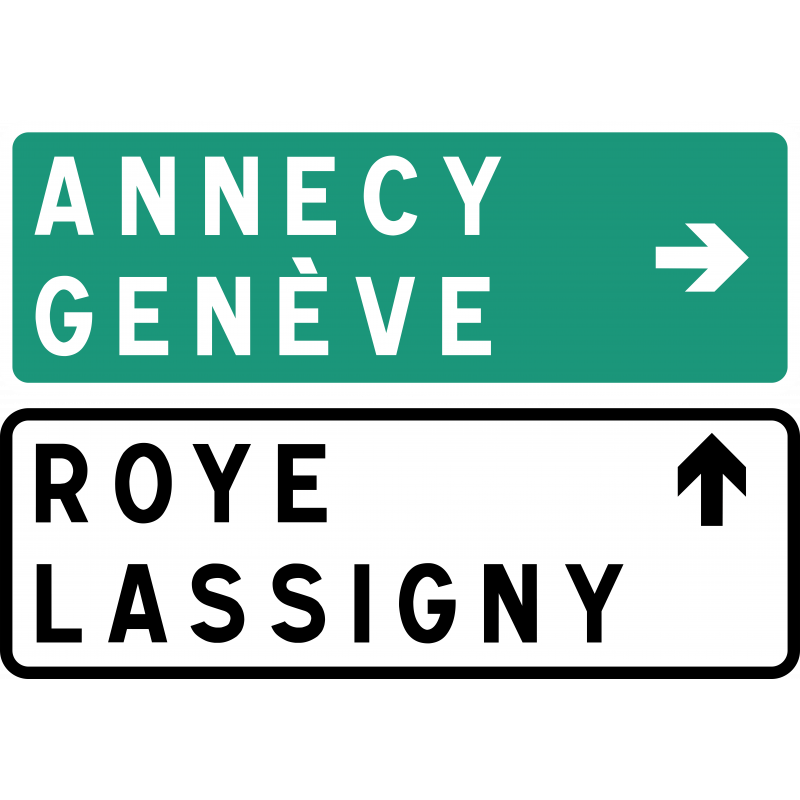 Panneau directionnel présignalisation courante des carrefours D43b