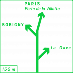 Panneau de présignalisation diagrammatique des carrefours complexes Dv42a1