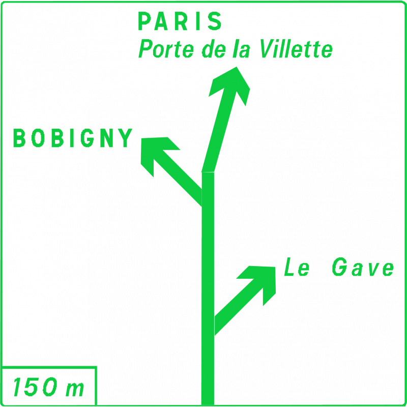 Panneau de présignalisation diagrammatique des carrefours complexes Dv42a1